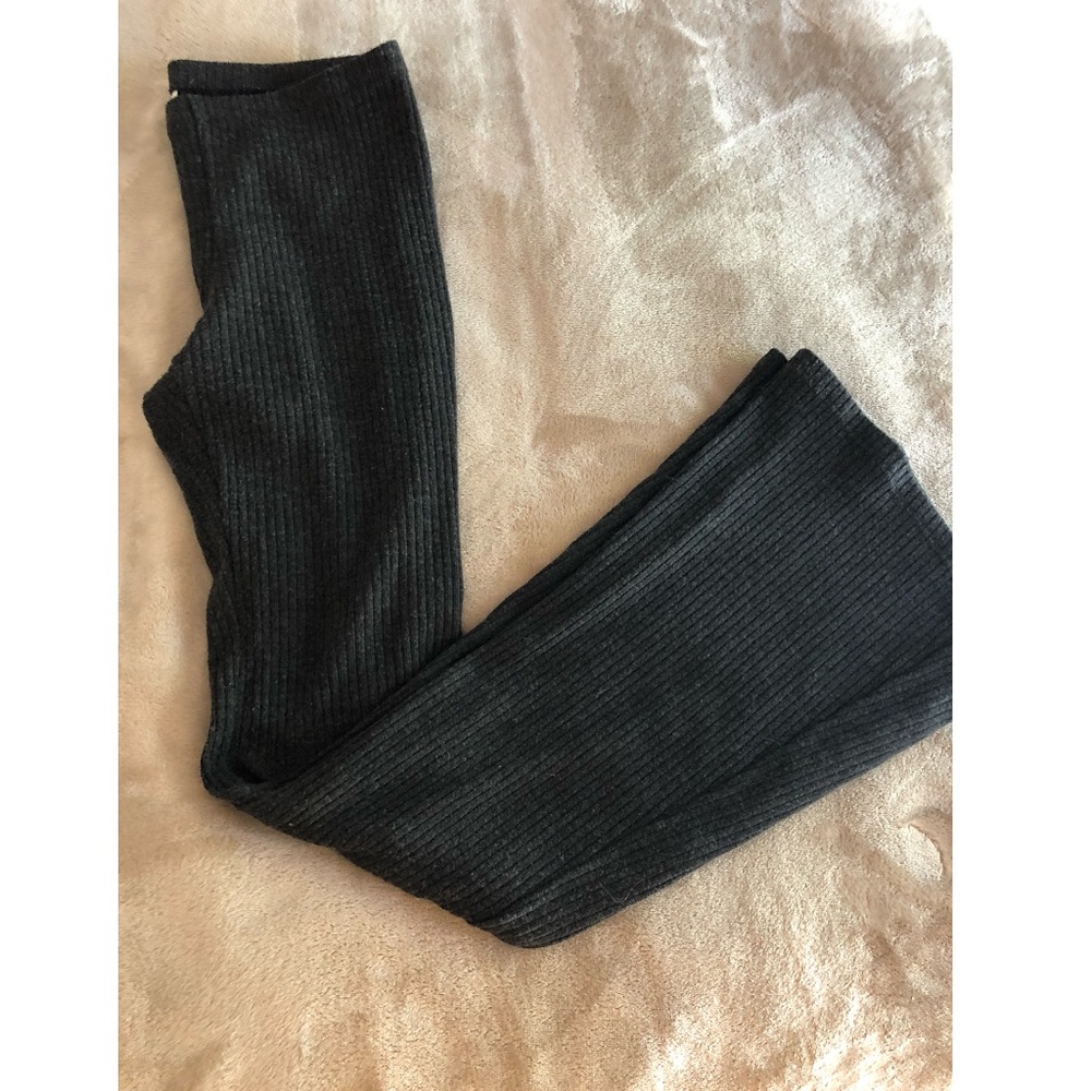 Grey Sweater-Knit Pants